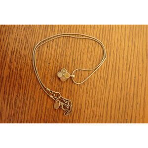 PH Makers Mark Tag Silver Necklace Multicolor Flower Pendant Chain